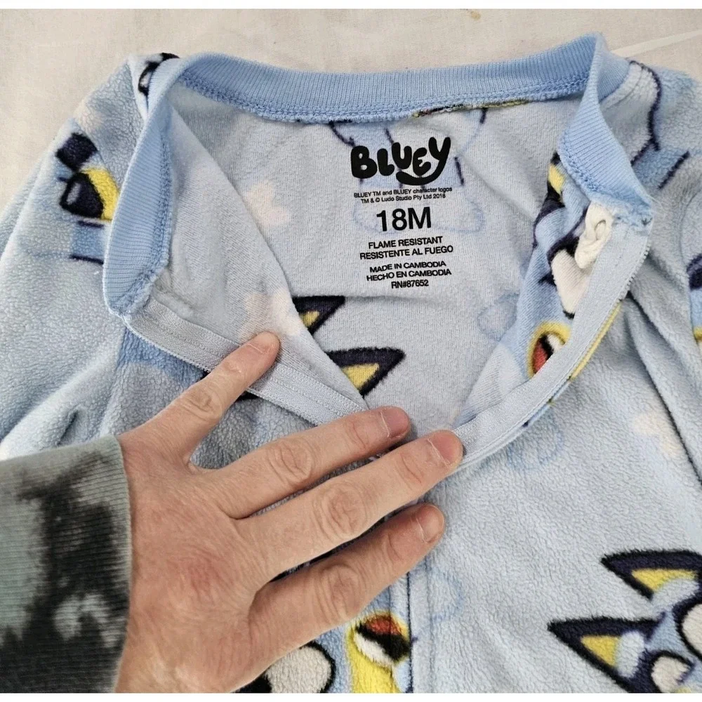 Bluey Pajamas Kids 18 Month Toddler Boys Girls Blanket Sleeper Full Zip PJs Gift